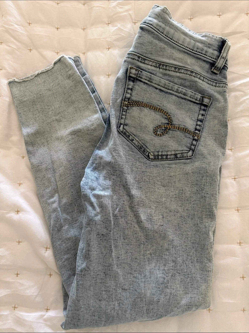 Justice Light Wash Skinny Jeans - Pale Blue